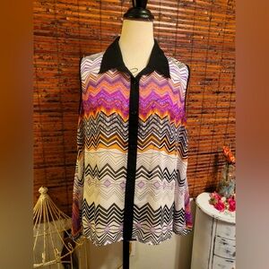 Robert Louis Pink and Purple Sleeveless Blouse with Peter Pan Collar